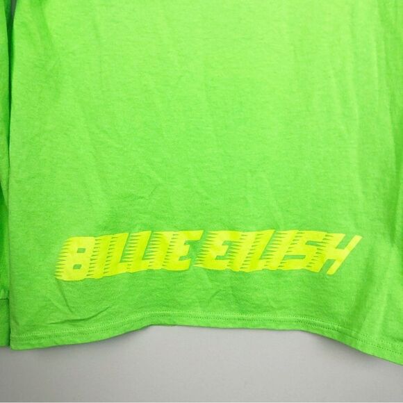 BILLIE EILISH | Long Sleeve Lime Green Crewneck Graphic Tee Unisex Size Small - Picture 7 of 7